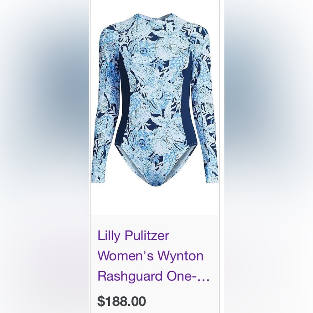 Lilly Pulitzer Winton Rashguard one-piece bathing suit - Picture 8 of 8